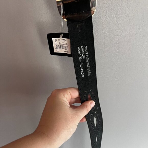 Jules & James Black Belt S/M Leather Black New with Tags - Picture 8 of 9